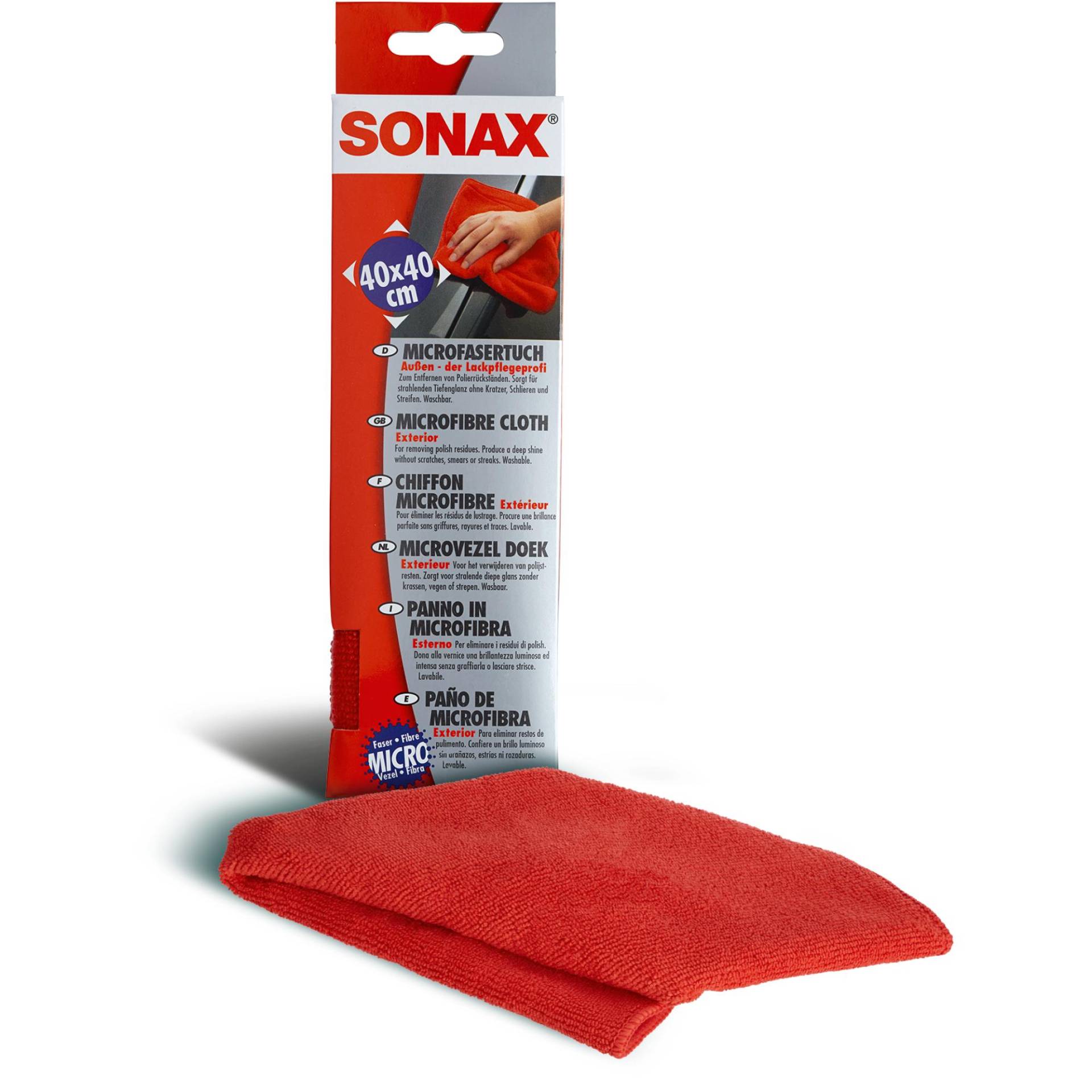 Sonax Microfasertuch 'Außen' rot 40 x 40 cm Sonax Microfasertuch 'Außen' rot 40 x 40 cm von Sonax