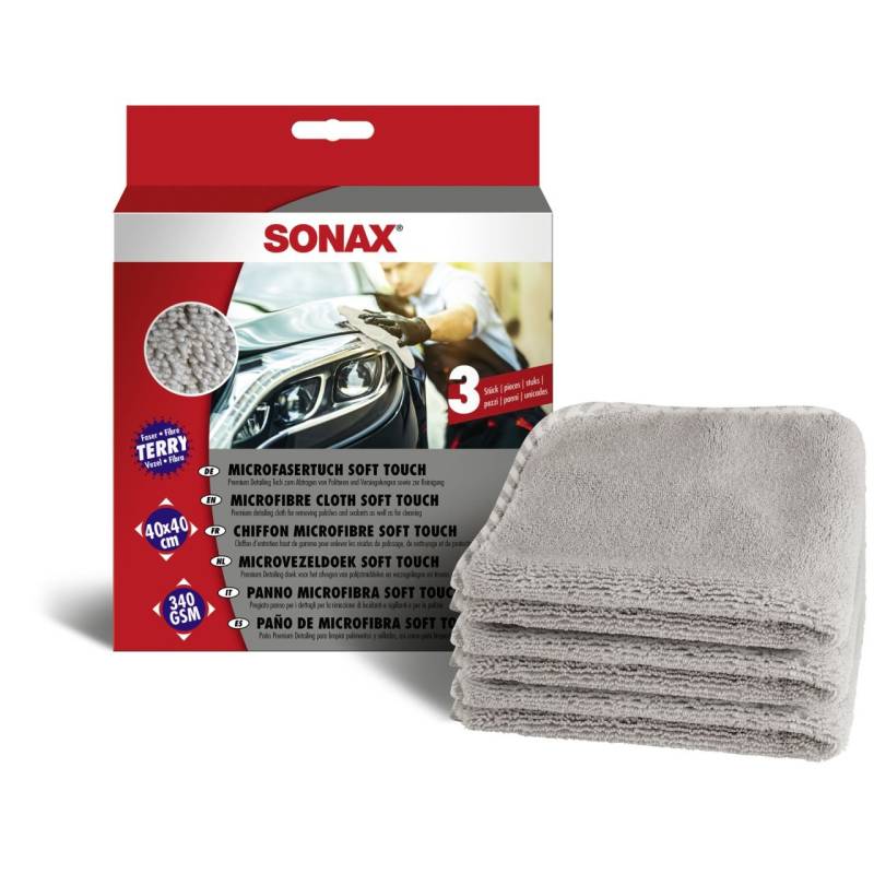 Sonax MikrofaserTrockentuch soft touch 40x40cm 3 Stück von Sonax