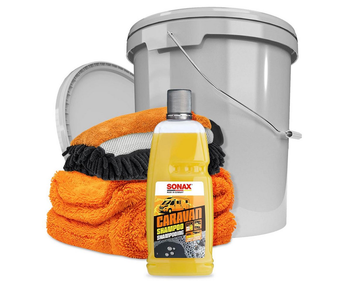 Sonax Reinigungs-Set SONAX Caravan Sets, inkl. Waschhandschuh, Trockentuch und Wascheimer von Sonax