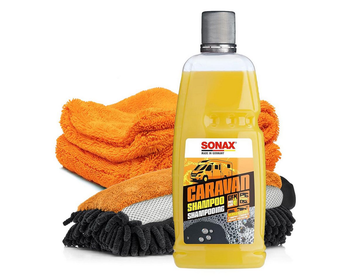 Sonax Reinigungs-Set SONAX Caravan Sets, inkl. Waschhandschuh und Trockentuch - Reinigungszubehör! von Sonax