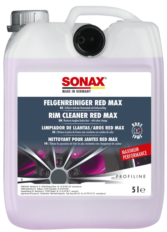 Sonax SONAX FelgenReiniger Red Max 5 L Felgenreiniger Sonax SONAX FelgenReiniger Red Max 5 L Felgenreiniger von Sonax