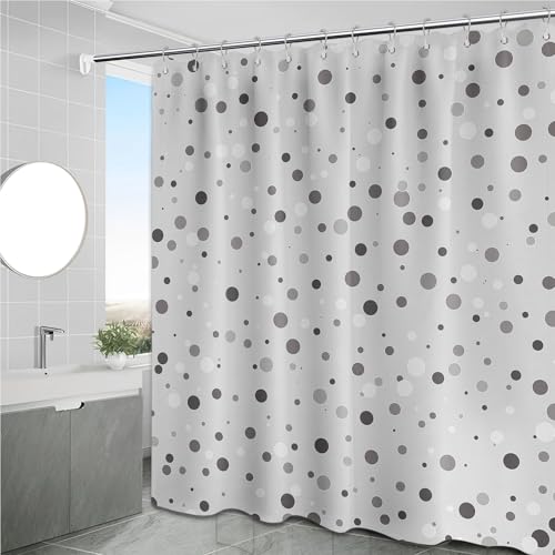 Sonbraux Grau und Weiß Duschvorhänge für Badezimmer Modern Geometrisch Polka Dot Nassraum Duschvorhang Waschbar Wasserdicht Stoffstoff 180x180cm von Sonbraux