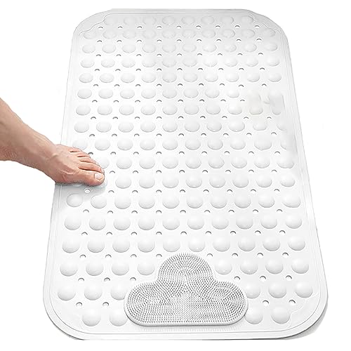 Sonderpie Shower Mat,Rutschmatte Dusche,Badewannen Antirutschmatte,Schnell Trocknende Badematte,Mit Massagefunktion Und SaugnäPfen,Geeignet FüR Innenduschen Oder Badewannen Mit AbflusslöChern von Sonderpie