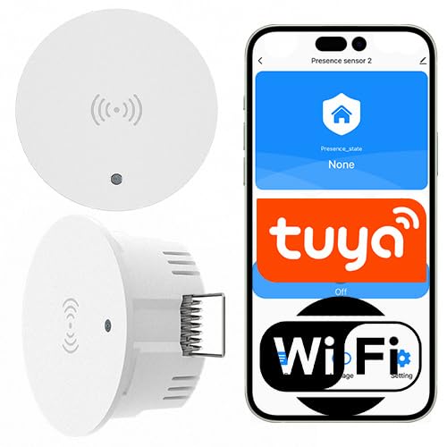 Sone Smart One Tuya Präsenzmelder WiFi 2.4GHz – Unterputz mmWave Radar Bewegungsmelder 24GHz mit 6m Reichweite & Lichtsteuerung – App Smart Life/Tuya – 95–250V – für Flur, Bad, Garage - präsenzsensor von Sone Smart One