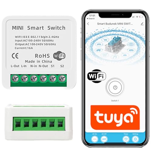 Sone Smart One Intelligenter Lichtschalter 2-Wege Modul mit WLAN, 16A 3680W – Kompatibel mit Smart Life, Tuya, Alexa und Google Home von Sone Smart One