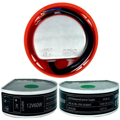 Sone Smart One LED Trafo 12V DC 5A 60W (max 45W) – IP67 Wasserdicht – Für Einbau in FI60mm Dosen – Netzteil mit Schutzfunktionen – Für LED-Streifen 12V von Sone Smart One