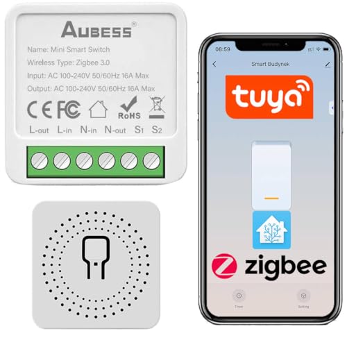 Sone Smart One ZigBee Relais Unterputz 230V – Zigbee Schalter kompatibel mit Home Assistant Zigbee2MQTT – Smart Switch, Tuya, Smart Life, 3680W/16A, Szenen, Timer, Speicher, relay von Sone Smart One