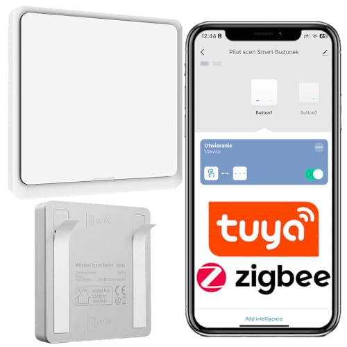 Sone Smart One Zigbee Schalter Aufputz – 3-in-1 Zigbee Taster/Fernbedienung mit Batterie – Einzel-/Doppelklick & Halten – Kompatibel mit Tuya/Smart Life – Für Licht, Rollos, Szenen – Weiß, 86x86x13 mm von Sone Smart One