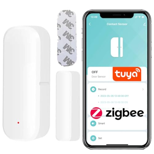 Sone Smart One Zigbee Fensterkontakt & Türsensor – Smart Home Sensor kompatibel mit TUYA, SMART Life, Alexa, Zigbee2MQTT – Alarm, Batterie 2X AAA, einfache Montage, kompakt & zuverlässig von Sone Smart One