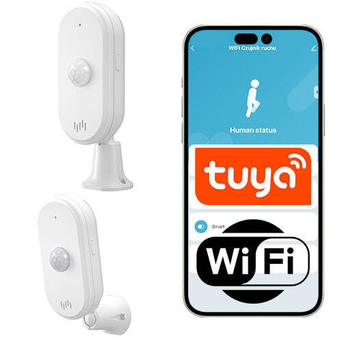 Sone Smart One WiFi Bewegungsmelder Tuya – Smart WLAN Bewegungsmelder Innen, Kein Hub, Alarm aufs Handy, 110° Erkennung, Einfache Montage, Batteriebetrieb von Sone Smart One