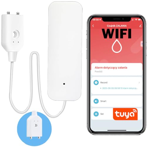 Sone Smart One WLAN Wassermelder mit App – Wassersensor für TUYA/Smart Life – Wasserlecksensor & Feuchtigkeitsmelder – Batterie 2xAAA – kompakt – Wasseralarm Melder Smart Home von Sone Smart One