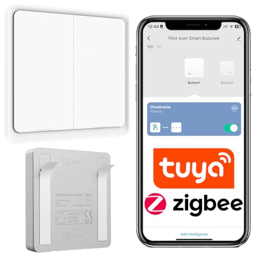 Sone Smart One ZigBee Schalter Aufputz Fernbedienung – Zigbee Taster 2-fach, 6 Szenen – Batterie CR2430 – Steuerung über Tuya App (Zigbee Gateway erforderlich) – 86x86x13 mm von Sone Smart One