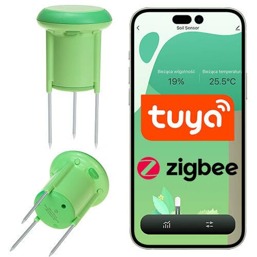 Sone Smart One intelligenter ZigBee-Bodensensor für Tuya App – misst Bodenfeuchtigkeit & Temperatur, IP66 wasserdicht, Smart Szenen & Alarm, Gartenbewässerung, 5–60 Min Intervall, 30 m Reichweite von Sone Smart One
