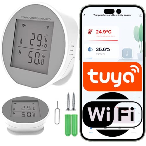 Temperatur- und Feuchtigkeitssensor - WiFi Tuya mit LCD-Bildschirm und USB-C Stromversorgung Temperatur- und Feuchtigkeitssensor - WiFi Tuya mit LCD-Bildschirm und USB-C Stromversorgung von Sone Smart One