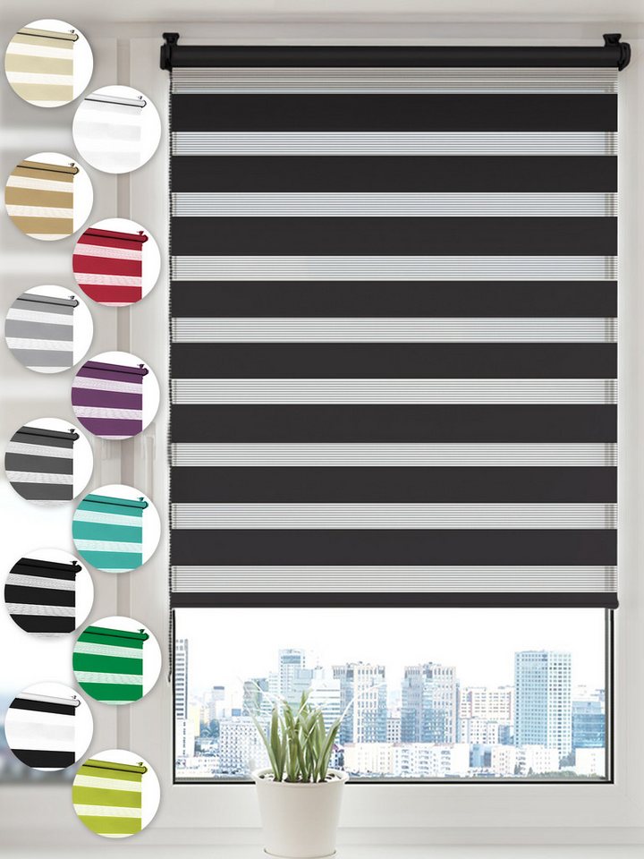 Doppelrollo Klemmfix ohne Bohren Rollos für Fenster und Tür Seitenzugrollo, Sonello, blickdicht, ohne Bohren, freihängend, Klemmfix, 30cm x 100cm Schwarz Duo Rollo, Lichtschutz, Jalousie mit Klemmträger Doppelrollo Klemmfix ohne Bohren Rollos für Fenster und Tür Seitenzugrollo, Sonello, blickdicht, ohne Bohren, freihängend, Klemmfix, 30cm x 100cm Schwarz Duo Rollo, Lichtschutz, Jalousie mit Klemmträger von Sonello