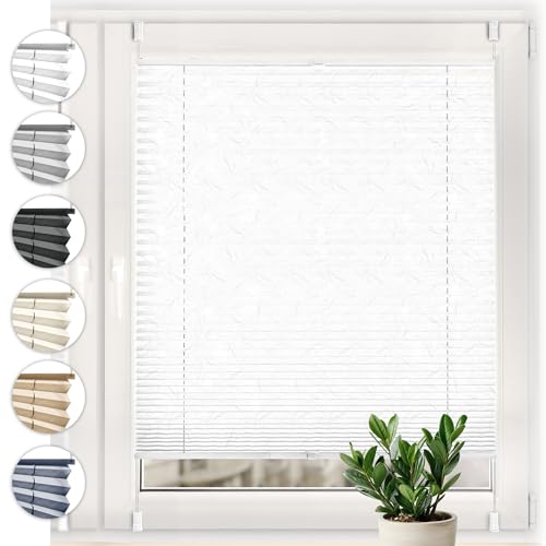 Sonello Plissee Crush Klemmfix ohne Bohren 95cm x 100cm Weiß Faltrollo Plisseerollo Jalousie für Tür & Fenster Blickdicht Sichtschutz Sonnenschutz Fertifplissee Rollo Sonello Plissee Crush Klemmfix ohne Bohren 95cm x 100cm Weiß Faltrollo Plisseerollo Jalousie für Tür & Fenster Blickdicht Sichtschutz Sonnenschutz Fertifplissee Rollo von Sonello