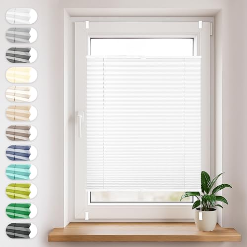 Sonello Plissee Klemmfix ohne Bohren 70cm x 100cm Weiß Faltrollo Plisseerollo Jalousie für Tür & Fenster Blickdicht Sichtschutz Sonnenschutz Fertifplissee Rollo Sonello Plissee Klemmfix ohne Bohren 70cm x 100cm Weiß Faltrollo Plisseerollo Jalousie für Tür & Fenster Blickdicht Sichtschutz Sonnenschutz Fertifplissee Rollo von Sonello