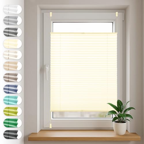 Sonello Plissee Klemmfix ohne Bohren 70cm x 160cm Creme Faltrollo Plisseerollo Jalousie für Tür & Fenster Blickdicht Sichtschutz Sonnenschutz Fertifplissee Rollo Sonello Plissee Klemmfix ohne Bohren 70cm x 160cm Creme Faltrollo Plisseerollo Jalousie für Tür & Fenster Blickdicht Sichtschutz Sonnenschutz Fertifplissee Rollo von Sonello