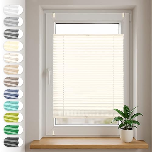 Sonello Plissee Klemmfix ohne Bohren 80cm x 160cm Hellcreme Faltrollo Plisseerollo Jalousie für Tür & Fenster Blickdicht Sichtschutz Sonnenschutz Fertifplissee Rollo Sonello Plissee Klemmfix ohne Bohren 80cm x 160cm Hellcreme Faltrollo Plisseerollo Jalousie für Tür & Fenster Blickdicht Sichtschutz Sonnenschutz Fertifplissee Rollo von Sonello