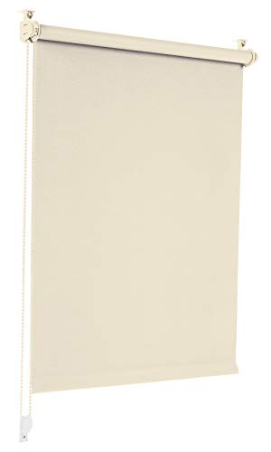 Verdunkelungsrollo Klemmfix ohne Bohren 105cm x 130cm Creme Verdunklungsrollo Fensterrollo Rollo Seitenzugrollo Klemmrollo für Fenster & Tür von Sonello