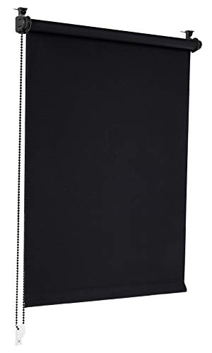 Sonello Verdunkelungsrollo Klemmfix ohne Bohren 30cm x 210cm Schwarz Verdunklungsrollo Fensterrollo Rollo Seitenzugrollo Klemmrollo für Fenster & Tür von Sonello