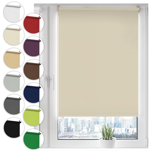 Verdunkelungsrollo Klemmfix ohne Bohren 50cm x 150cm Creme Verdunklungsrollo Fensterrollo Rollo Seitenzugrollo Klemmrollo für Fenster & Tür Verdunkelungsrollo Klemmfix ohne Bohren 50cm x 150cm Creme Verdunklungsrollo Fensterrollo Rollo Seitenzugrollo Klemmrollo für Fenster & Tür von Sonello