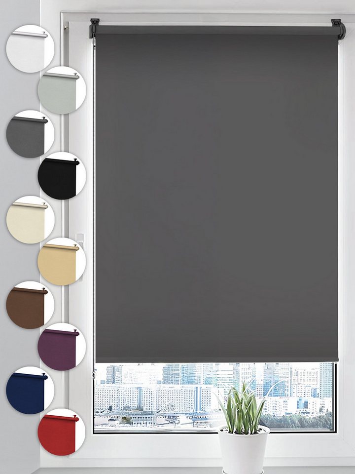 Verdunklungsrollo Klemmfix ohne Bohren, Sonello, verdunkelnd, Klemmfix, 35 cm x 130 cm Grau Verdunkelungsrollo, Rollos für Fenster und Tür, Seitenzugrollo verdunkelnd freihängend Sonnenschutz Sichtschutz, einfache Montage, Hitzeschutz von Sonello