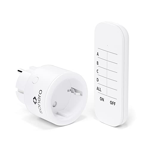 Sonero Funk-Steckdosen Set 2300 Watt | 1x Fernbedienung, 1x Steckdose für den Innenbereich, 30m Reichweite, kompaktes Design, weiß, 1er Set Sonero Funk-Steckdosen Set 2300 Watt | 1x Fernbedienung, 1x Steckdose für den Innenbereich, 30m Reichweite, kompaktes Design, weiß, 1er Set von Sonero