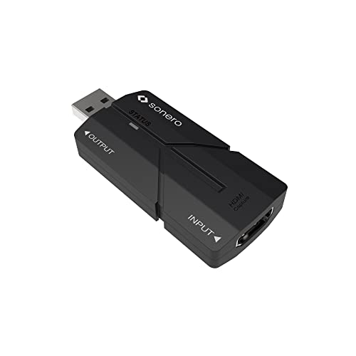 Sonero Video-Aufnahme-Capture-Dongle HDMI zu USB - Eingang bis zu 4K@30Hz | Ausgang bis zu 1080p@60Hz | HDMI 1.4 und HDCP 1.4 konform, X-AVT200 von Sonero
