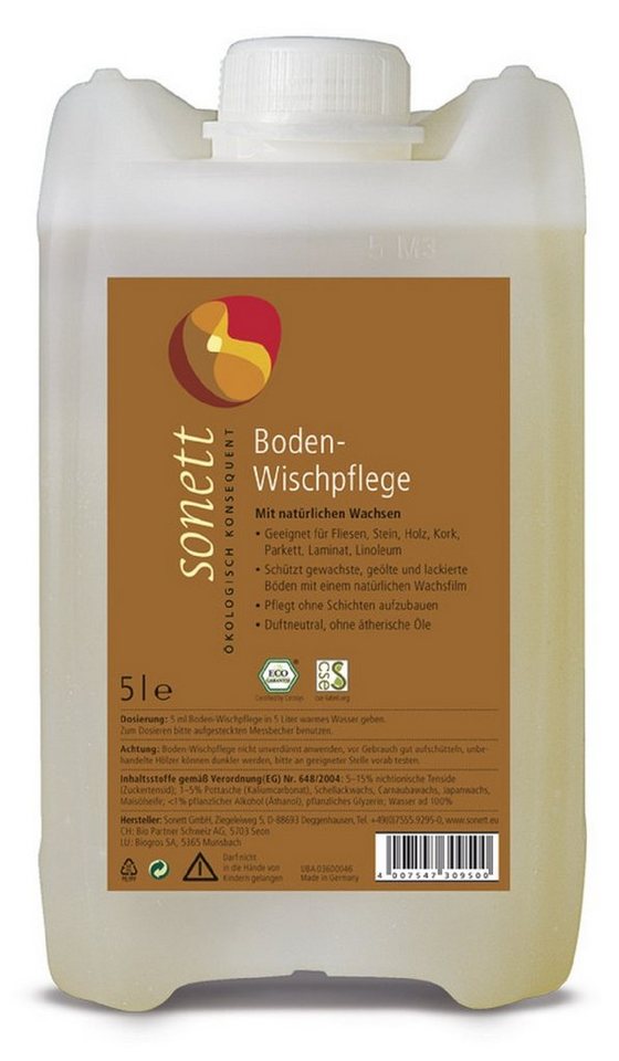 Sonett Boden-Wischpflege Kanister 5L Fussbodenreiniger von Sonett