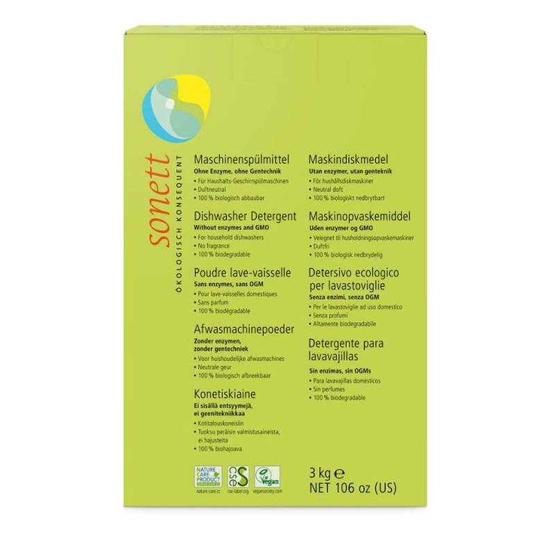 Sonett Maschinenspülmittel Packung 3kg Geschirrspülmittel von Sonett