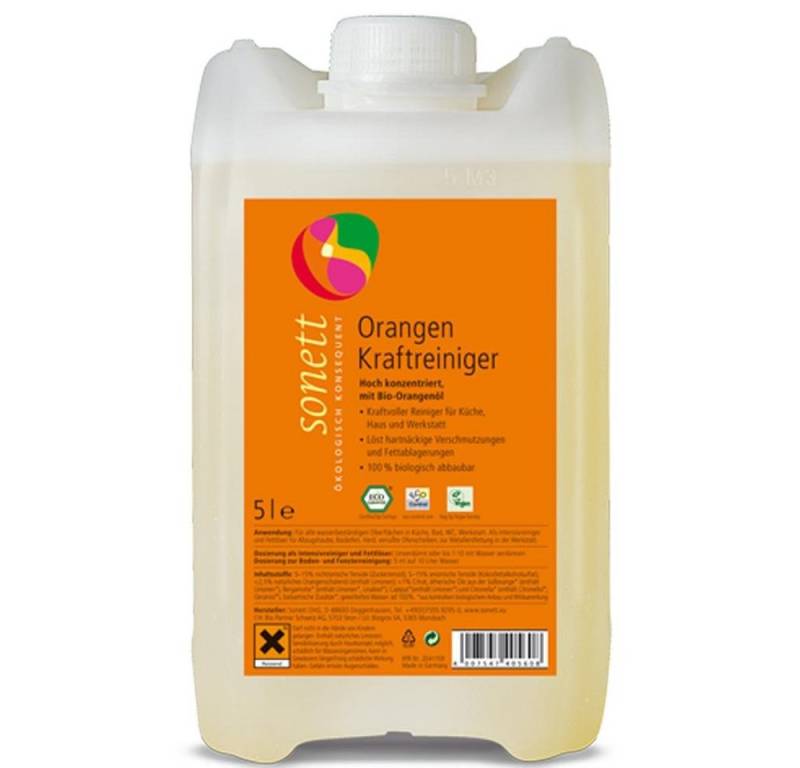 Sonett Orangen Kraftreiniger - Kanister 5L Zitronenreiniger von Sonett