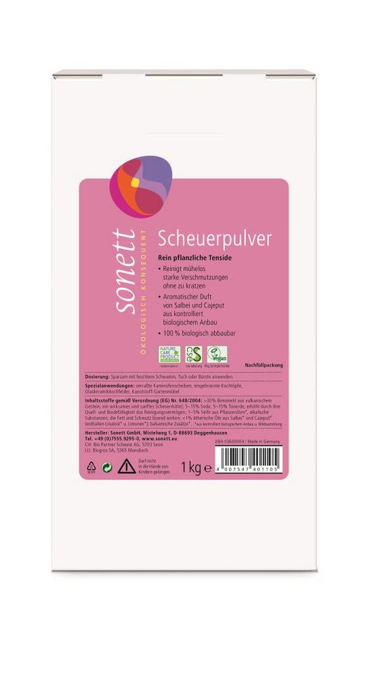Sonett Scheuerpulver - Beutel 1Kg Scheuermilch von Sonett