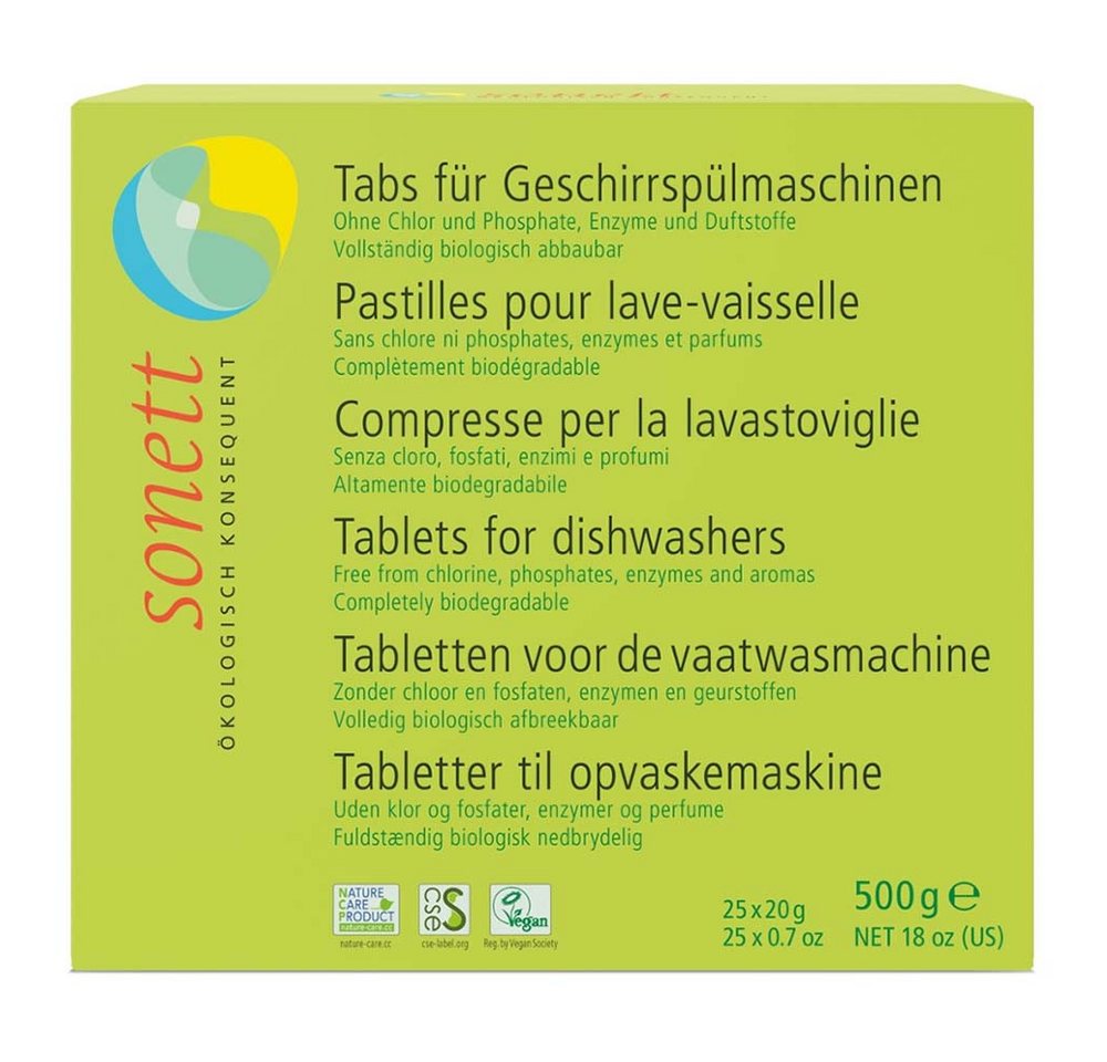 Sonett Tabs für Spülmaschinen 500g Spülmaschinentabs Sonett Tabs für Spülmaschinen 500g Spülmaschinentabs von Sonett