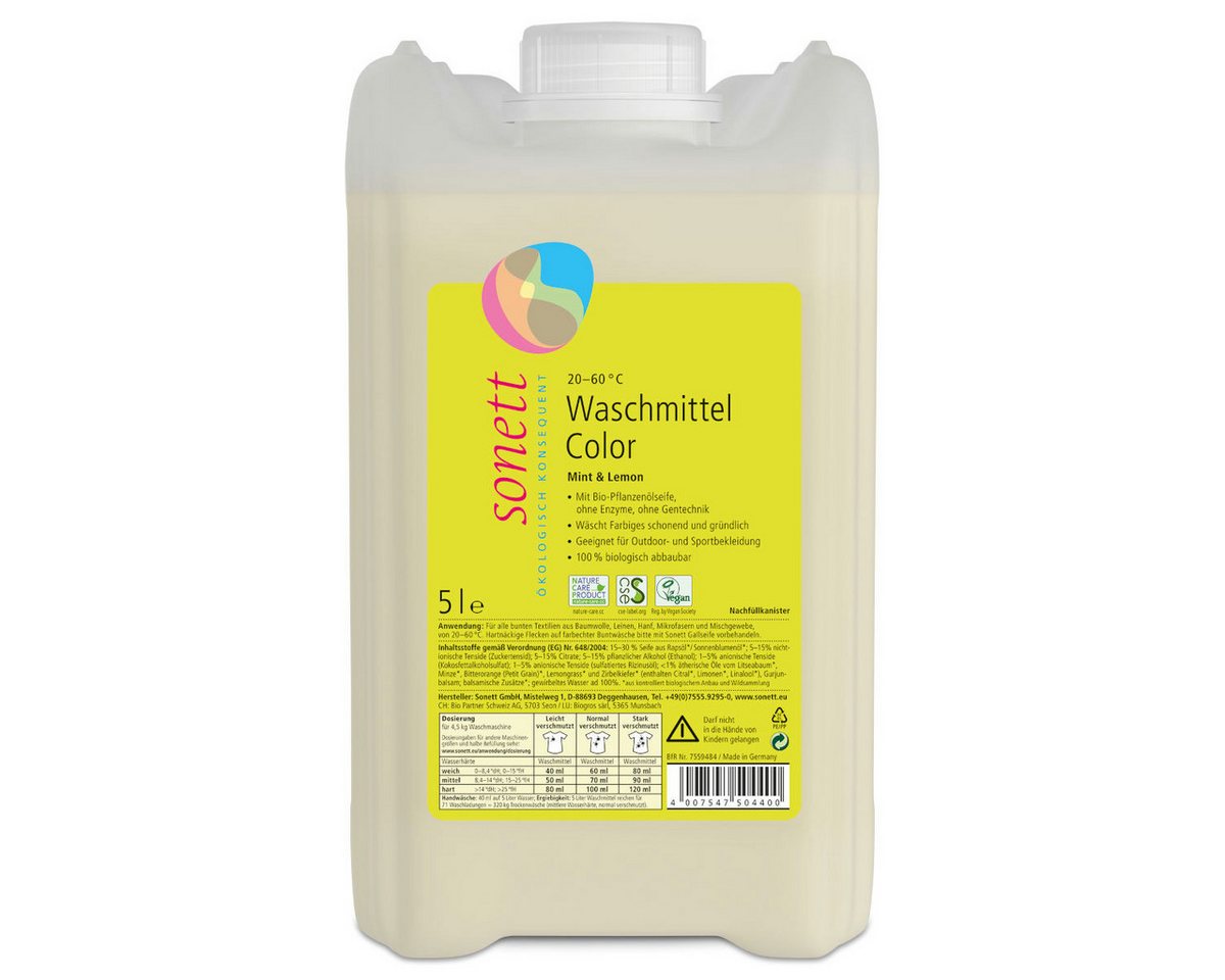 Sonett Sonett Waschmittel Color Mint u. Lemon 5 Liter Colorwaschmittel Sonett Sonett Waschmittel Color Mint u. Lemon 5 Liter Colorwaschmittel von Sonett