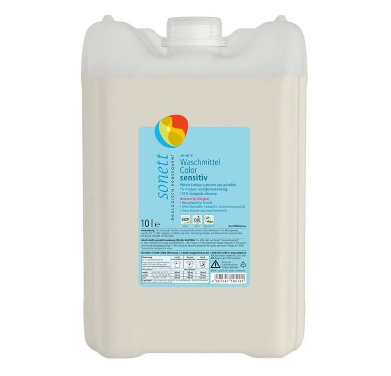 Sonett Waschmittel Color - Sensitiv Kanister 10l Colorwaschmittel von Sonett