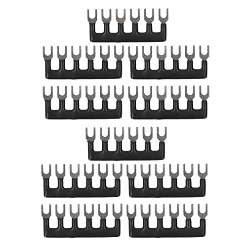 10 Stück Gabeltyp Jumper Block Klemmleiste, 2 Größen 400 V 15 A Kupferleiter PVC Shell Klemmleiste (Schwarz) (TB-1506) von Sonew