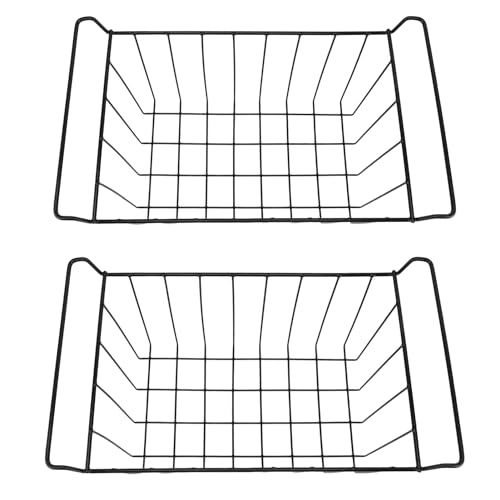 2 Stück Gefrierkörbe für Gefriertruhen, PE-beschichtete Metalldrahtkörbe für Gefriertruhen, Zubehör für die Organisation von Gefriertruhen, Schwarz (L 49,5 cm x B 24,5 cm x H 20 von Sonew