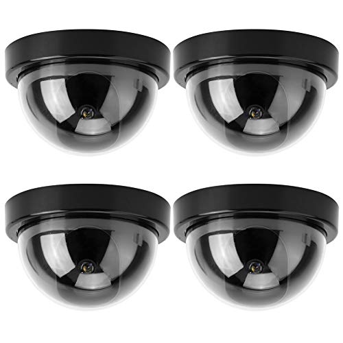 Kamera-Attrappen Dome-Überwachungskamera, Dummy Fake Kamera, CCTV-Kuppelkamera-Simulationssicherheitsmonitor mit blinkenden ROTEN LED-Lichtern, Außen- / Innenbereich, 4 Stück Schwarz von Sonew