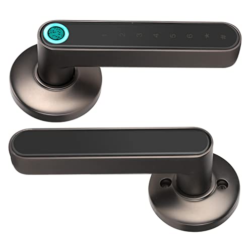 Elektronisches Fingerabdruck Türschloss Keyless Entry Smart Biometric Fingerprint Türschloss, Safe Haustürgriff mit Fingerabdruck APP Unlock für Home Office Apartment Garage School(Black) von Sonew
