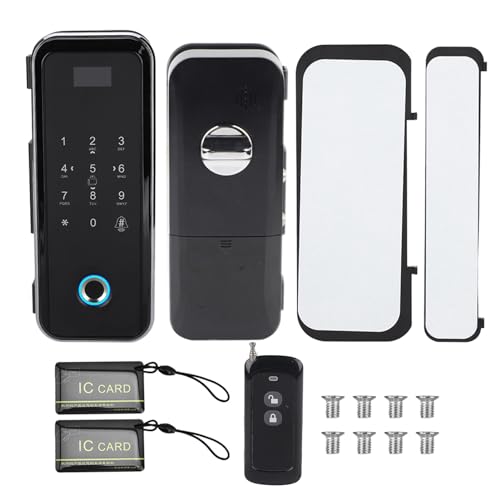 Sonew Elektronisches Glastürschloss Fingerabdruck Smart Lock Passwort Türzugriffskontrollsystem Fingerprint/Passwort/Swipe/Remote Unlock für Home Office von Sonew