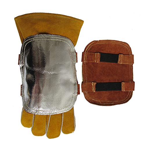 Hochtemperatur-Handschutz, Hitzeschild, geteiltes Rindsleder, aluminisiertes Handpolster zum Schweißen von Rücken für Hitzebeständigkeit von Sonew