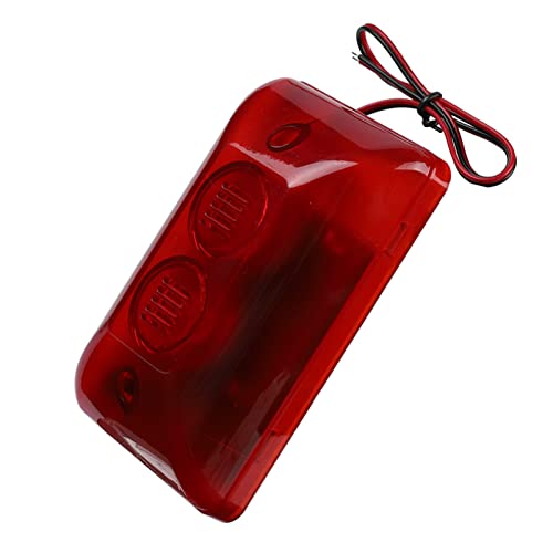 Kabelgebundene Blitzsirene, 12V 15W Schutzalarmsystem, akustisch Blinkender Alarmalarmblitz 120dB für die Sicherheit zu Hause von Sonew