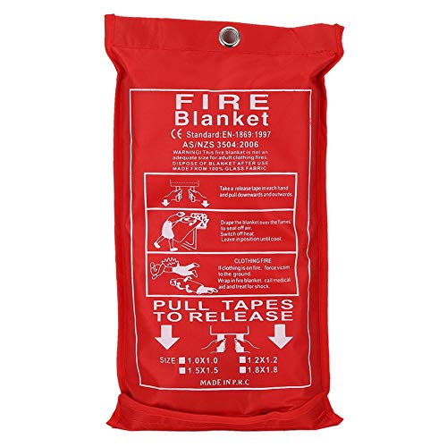 Löschdecke Brandschutzdecke - Notfall Brandschutzdecke für Küche Camping Kamin Grill Auto Feuerlöschdecke Erste Hilfe & Sicherheit (1,8 mx 1,8 m) von Sonew