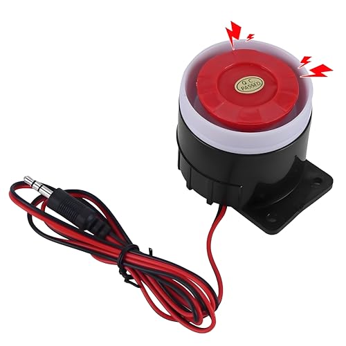 Red Feueralarm,DC 12V Innensirene Wireless Blinkende Sirene Alarm Smart Home Außensirene System von Sonew