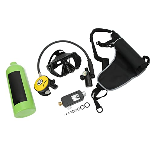 Sonew 1L Mini -Tauch -Tank Tank Kit mit Sauerstoffzylinder und Tauchgetränken Hochdruckfestes Aluminiumlegierung, Unterwasseratmung, Einschließlich Schutzbrille und Gurtbag von Sonew
