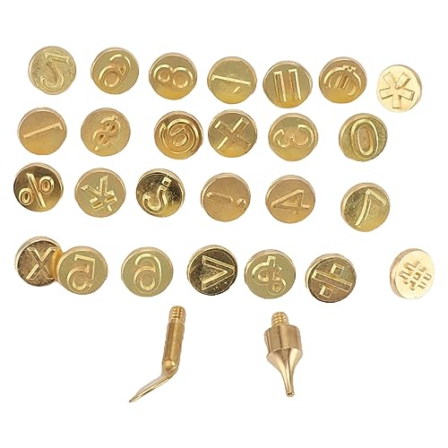 Sonew 28 Stücke Holzbrennungstipps, Messingschweißpygraphie -Kopf Einschließlich Zahlensymbol für das Prägen und Schnitzhandwerk von Sonew