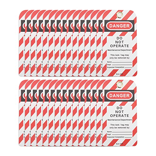 Sonew 30 Stück Lockout Etikett, Wiederbeschreibbares PVC Sicherheits Vorhängeschloss Etikett, Gefahr Warnschild, Wiederverwendbar, für Industriechemie Sonew 30 Stück Lockout Etikett, Wiederbeschreibbares PVC Sicherheits Vorhängeschloss Etikett, Gefahr Warnschild, Wiederverwendbar, für Industriechemie von Sonew