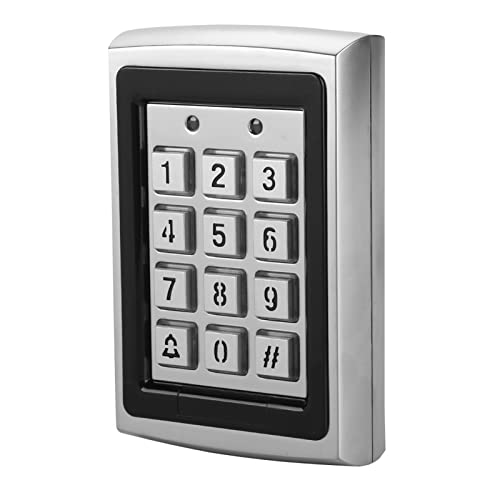 Sonew Codeschloss Türöffner, Tür Zugriffskontrolle, RFID 125KHz Standalone Zugriffskontrolle mit Blauer hintergrundbeleuchteter Tastatur Unterstützung 1000 Benutzer (Silber) von Sonew