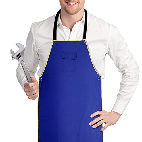 Sonew Feuerbeständige Flammhemmende Schweißens Sicherheitsarbeits Schutzblech Latz Schürze -Knielang mit 1 Taschen & verstellbarem Nackenband von Sonew